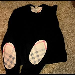 Burberry cashmere sweater - Plaid elbow patches Size medium